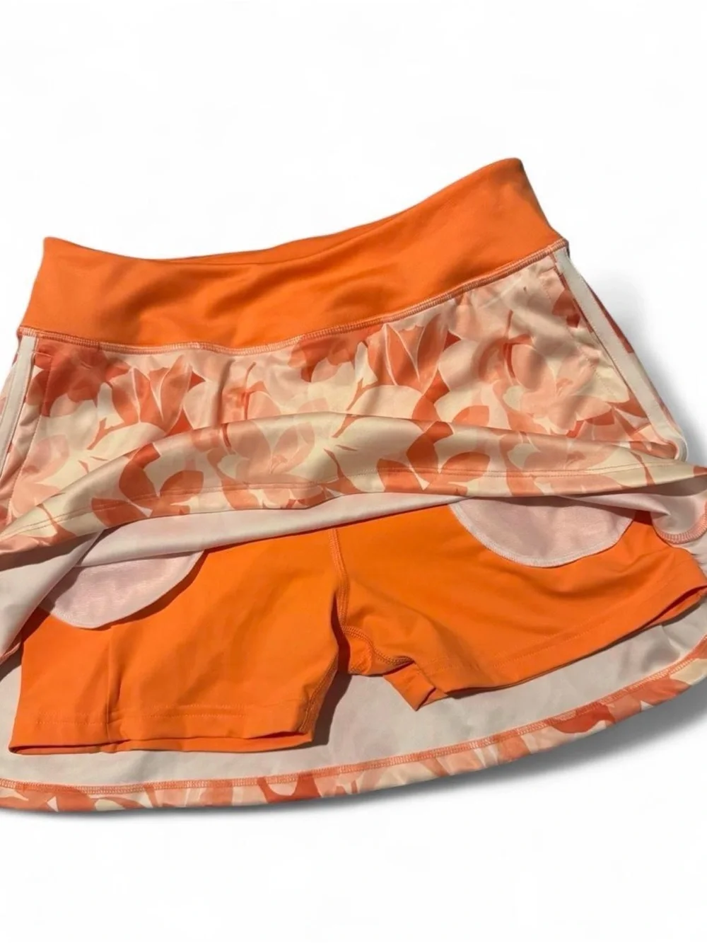 Adidas Floral Orange Tennis Skirt - Picture 4 of 5